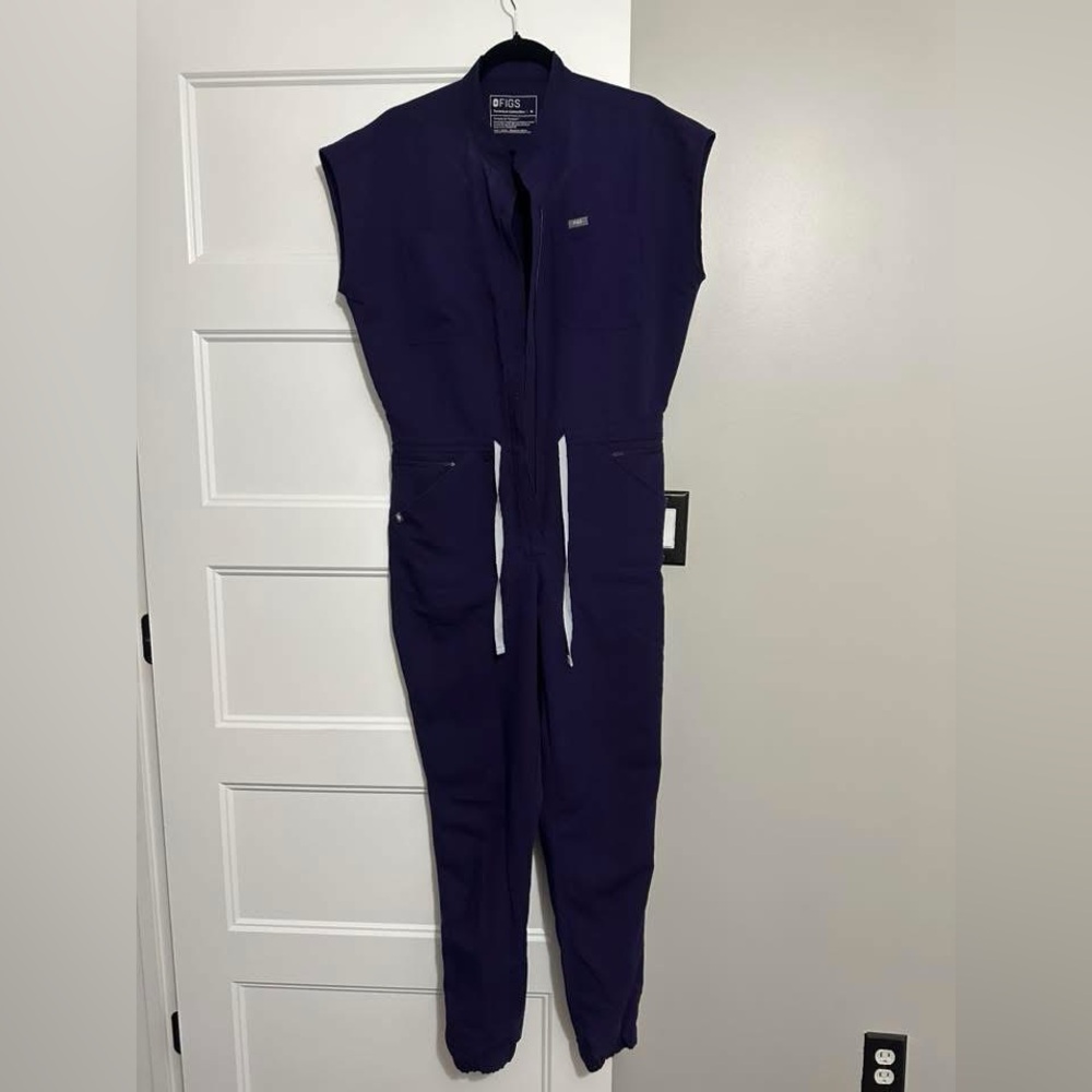 FIGS Women's Ankle Jumpsuit in Deep Purple